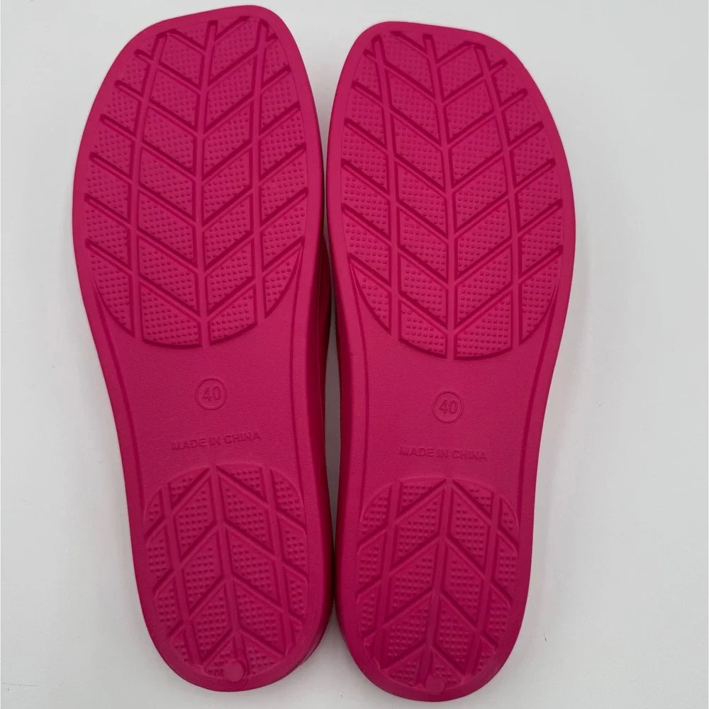 Tikvaw Flip Flop Sandals Square Toe Summer Beach Women 40EU/ 9 US Hot Pink Thong